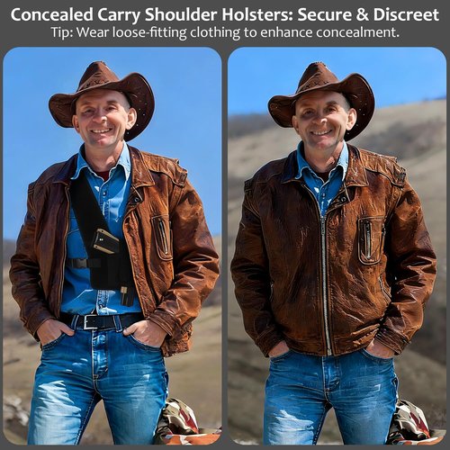 Accmor Concealed Carry Shoulder Holster - Universal Neoprene Vest for 1911, Glock 19, M&P Shield 9mm & More