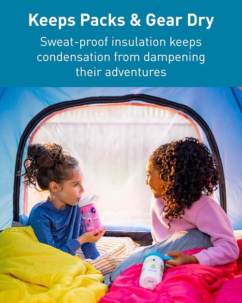 CamelBak Eddy+ Kids Water Bottle - Insulated Stainless Steel with Bite Valve - 12oz, Fun Bugs Design
