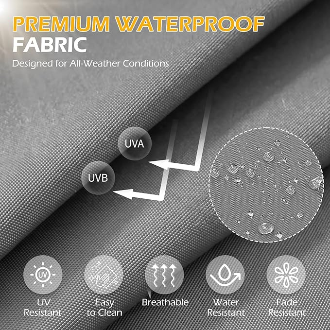 HOMREST 4" Thick Outdoor Replacement Cushions, Water-Resistant Patio Seat Cushions 25x25, Non-Slip 14-Piece Set for 6-Seat Rattan Wicker Sectional Sofa,Gray