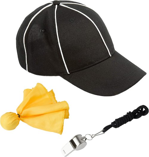 Murray Sporting Goods Referee Accessory Bundle Kit - Complete Halloween Costume Set with Hat, Flag & Whistle