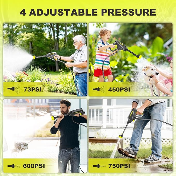 Litekon Cordless Washer,Foldable Washer with 4.5Gal Tank 10FT Hose