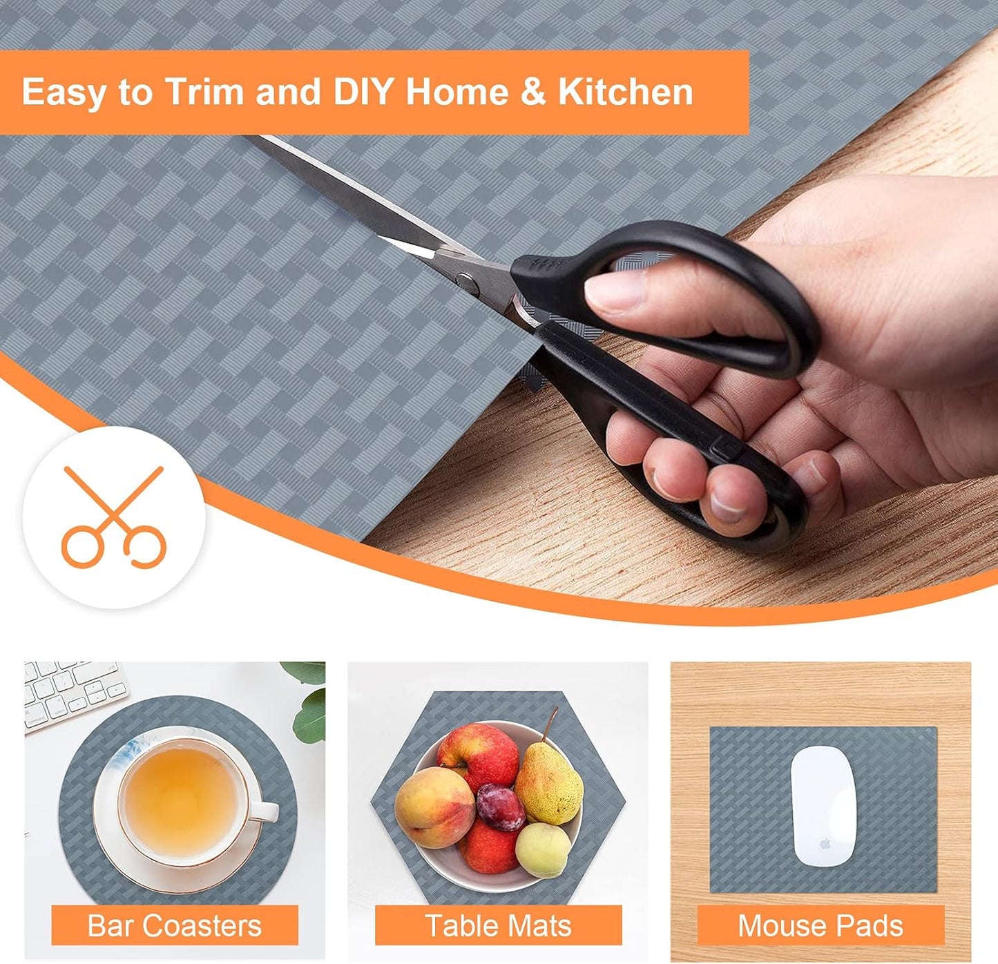 Shelf Liners for Kitchen Cabinets Refrigerator Liners Waterproof & Oil-Proof Kitchen Cupboard Liner Non-Slip Drawer Mats EVA Material Non Adhesive Fridge Mats for Shelves 11.8 x 393.7 Inches