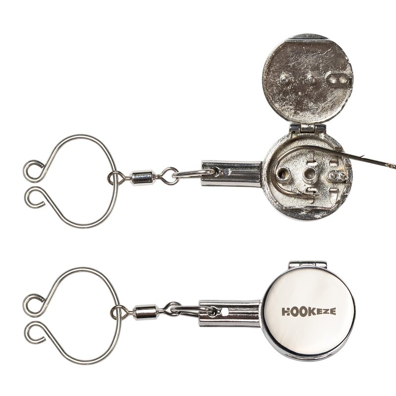 HOOK-EZE Knot Tying Tool | Cover Hooks While Tying Strong Knots, Stocking Stuffers for Men, Great Fishing Accessories for Beginner Anglers (Metal)