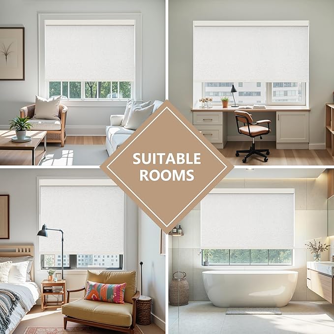 AOSKY Linen Roller Blinds Shades