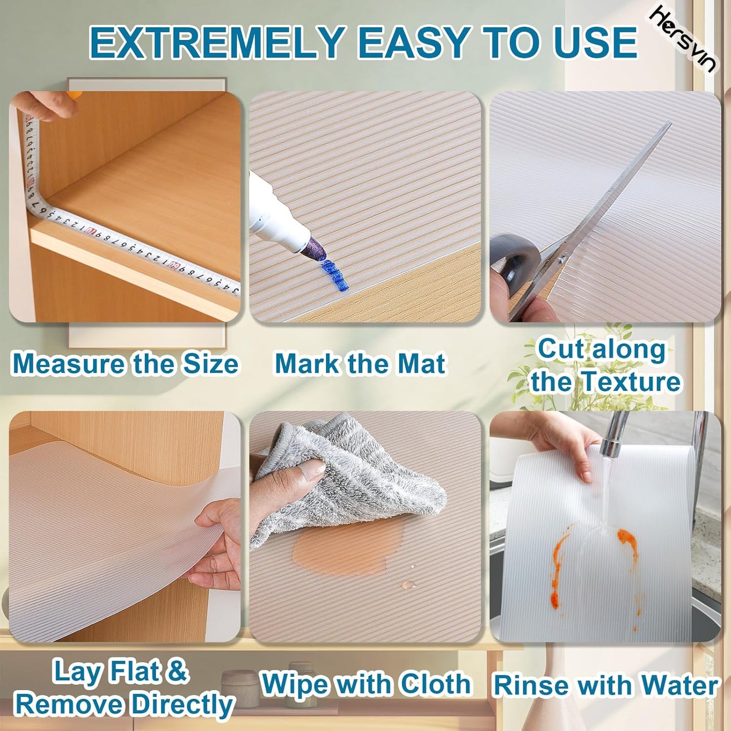 Shelf Liners 28 in x 20 ft EVA Drawer Mats, Non-Adhesive Cupboard Protector, Kitchen Cabinet Lining Fridge Liner (Clear Stripe, 71.2x610cm)