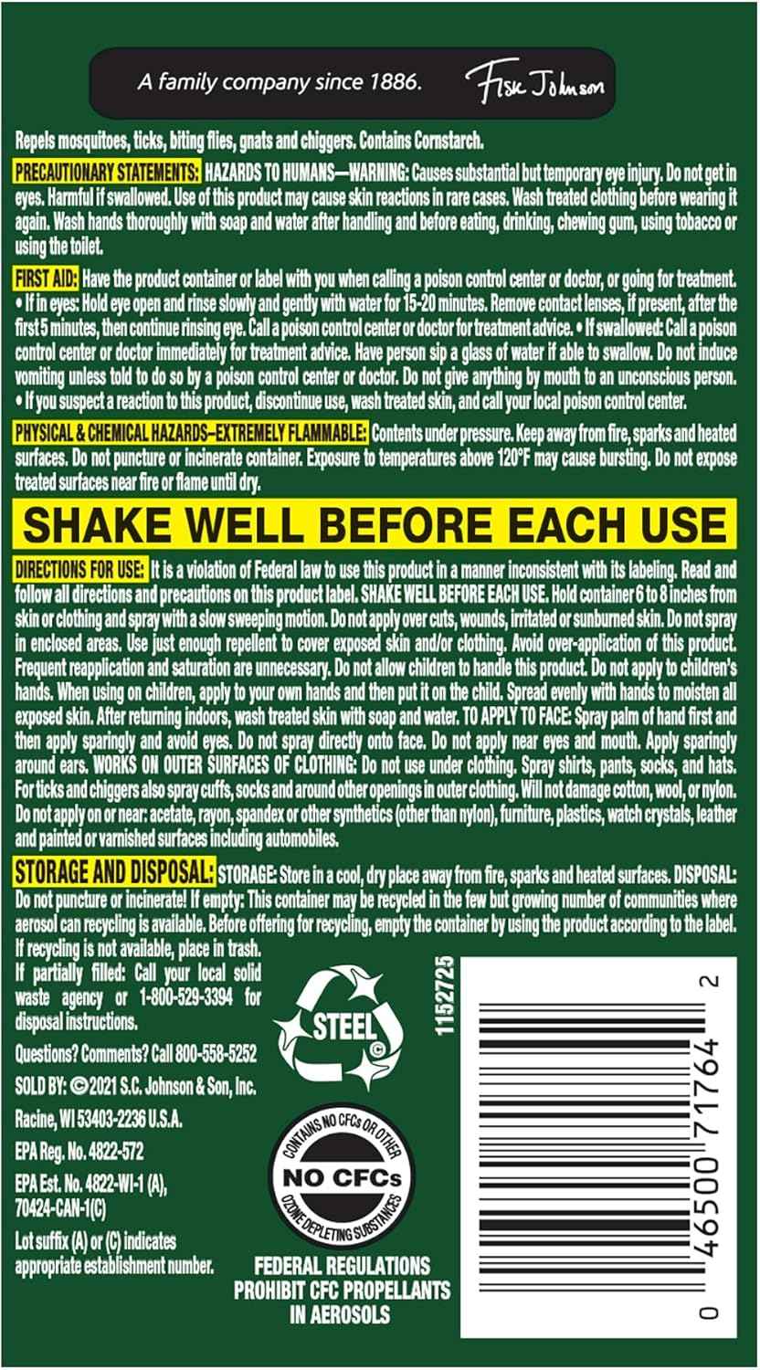 OFF! Deep Woods Mosquito & Tick Repellent Spray - 4 Oz, Non-Greasy, 2 Pack