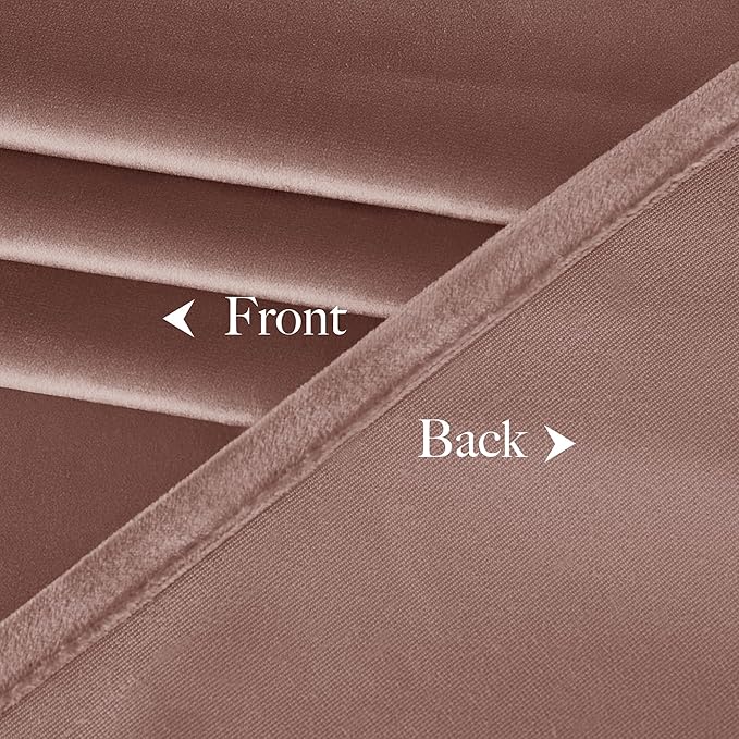 NICETOWN Dusty Pink Velvet Curtains 90 inches Long 2 Panels Set, Thermal