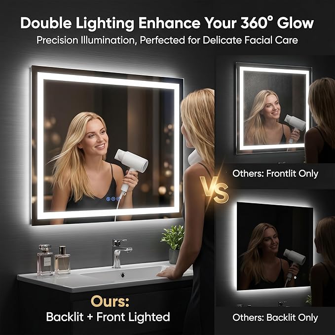Antok 30"x 36" LED Bathroom Mirror