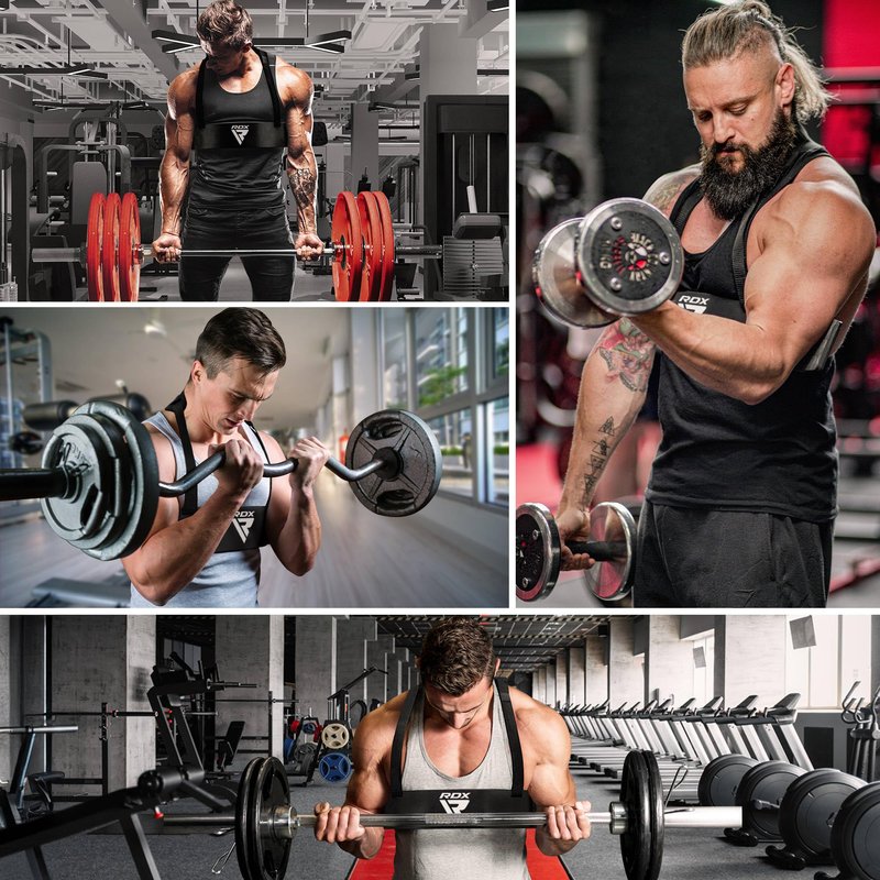 RDX Arm Blaster Biceps Triceps, 23” Aluminum Fitness Curl Support Isolator, Weightlifting Muscle Gains Big Arms Extension Builder, Adjustable 42” Strap, 6MM Neck Pad, Curved Design, Thick Padding