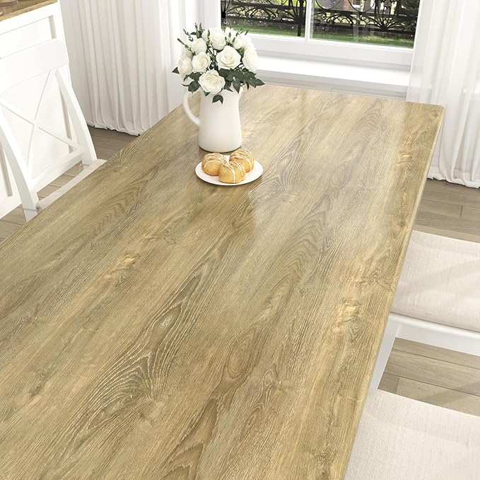 WESTICK Glossy Brown Wood Contact Paper Self Adhesive Wooden Wallpaper Kitchen