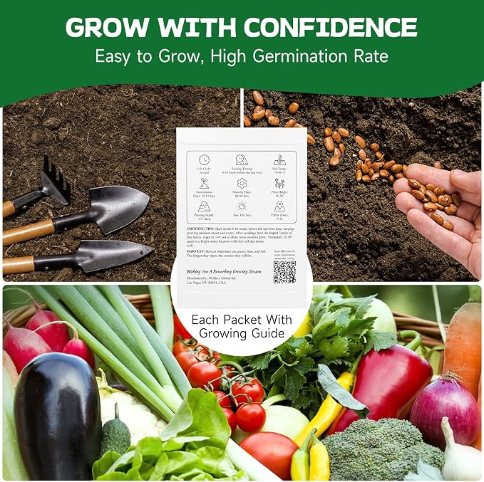 Groundio 40,000+ Heirloom Seeds Kit, 37 Vegetable Seeds Variety Pack - Non GMO for Planting Vegetables, Fruit and Herbs, Outdoor Garden Seeds for Planting Gift for Mother, Women, Mom, Friend