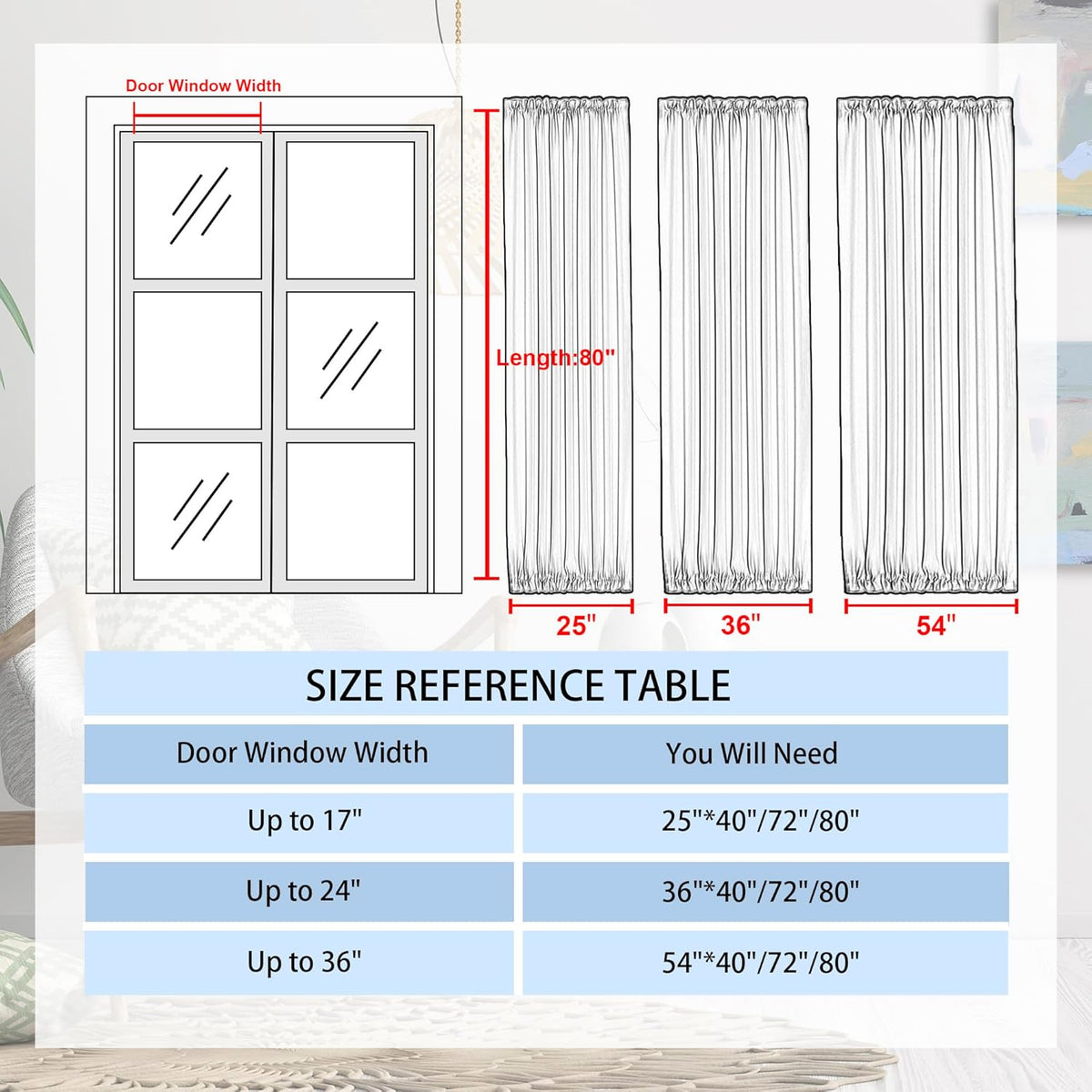 DWCN French Door Curtains – Rod Pocket Thermal Blackout Curtain for Window/Patio Doors/Doorways/Classroom/Kitchen for Privacy, 54W by 80L Inches, 1 Panel with Tieback, Dark Grey