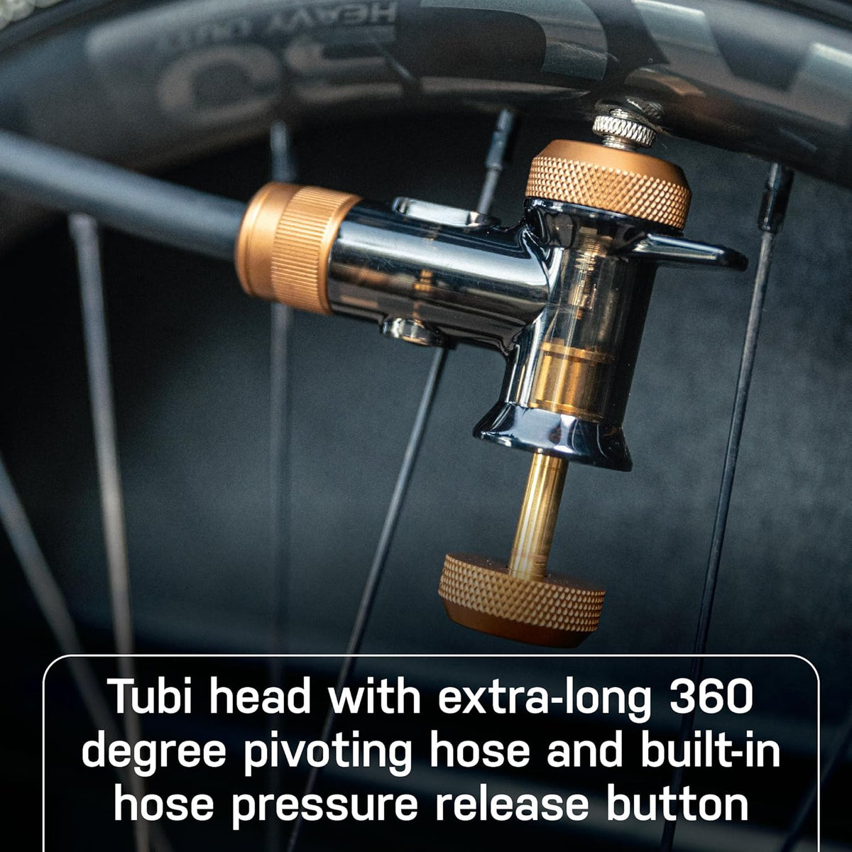 Topeak JoeBlow Tubi 2Stage Bike Pump - High-Pressure Floor Pump for Tubeless & Standard Tires, Durable Steel & Aluminum Construction