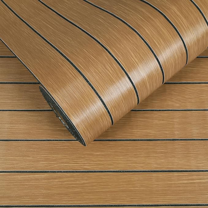 VEELIKE Honey Teak Wood Slat Wall Panels Peel and Stick Decorative Faux Wood