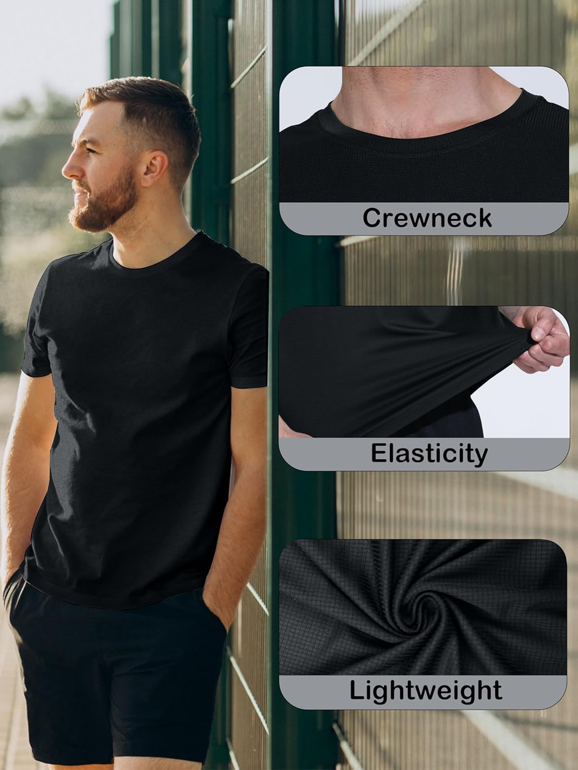 Regine Switzerland Men's Moisture-Wicking Performance T-Shirts - 3 & 5 Pack Gym & Running