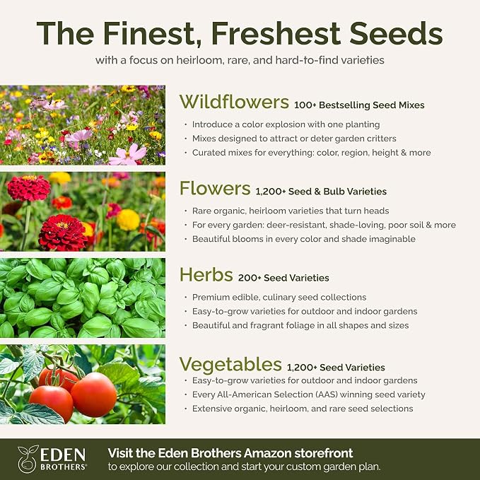 Eden Brothers Kansas Wildflower Mixed Seeds for Planting, 1 oz, 30,000+ Seeds with Candytuft, Cosmos | Attracts Pollinators, Plant in Spring or Fall, Zones