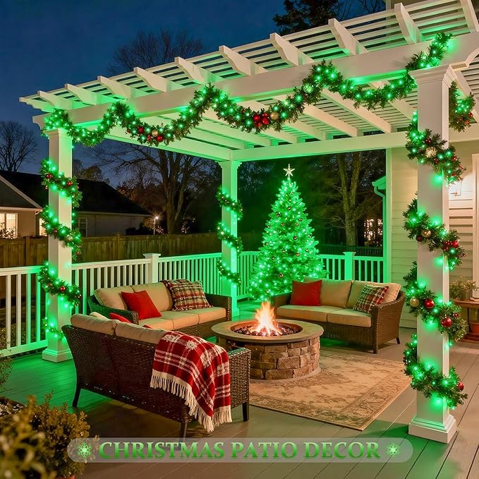 JMEXSUSS 2 Pack St Patricks Day Solar Lights, Each 33ft 100 LED Green Solar Lights Outdoor, Waterproof Fairy String Light for Outside Patio Garden Party Tree Christmas Decorations