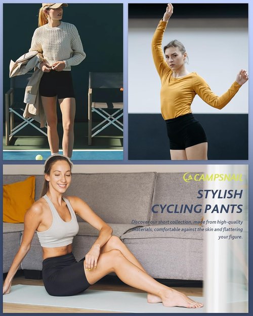 CAMPSNAIL Biker Shorts for Women - High Waisted Tummy Control Spandex | 3"/5"/8" Booty Shorts for Yoga & Dance