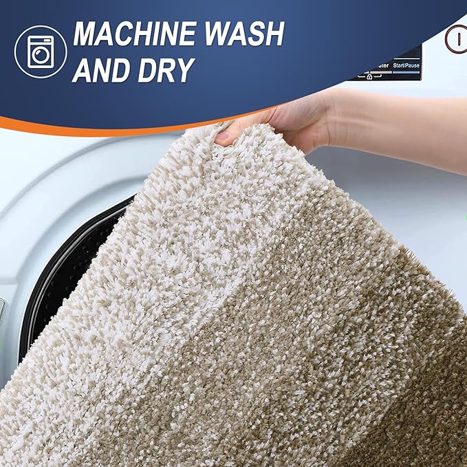 OLANLY Bathroom Rugs Mat 34x21, Extra Soft Absorbent Microfiber Bath Rugs, Rubber Backing, Quick Dry, Machine Washable Bath Mats for Bathroom Floor, Tub and Shower, Home Decor Accessories, Coffee