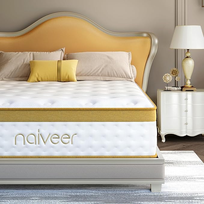 Twin Mattress, 12 Inch Cooling Gel Memory Foam Mattress, Innerspring Hybrid in a Box with Pocket Springs for Pressure Relief and Breathable Medium Firm Feeling with CertiPUR-US Certified Foam