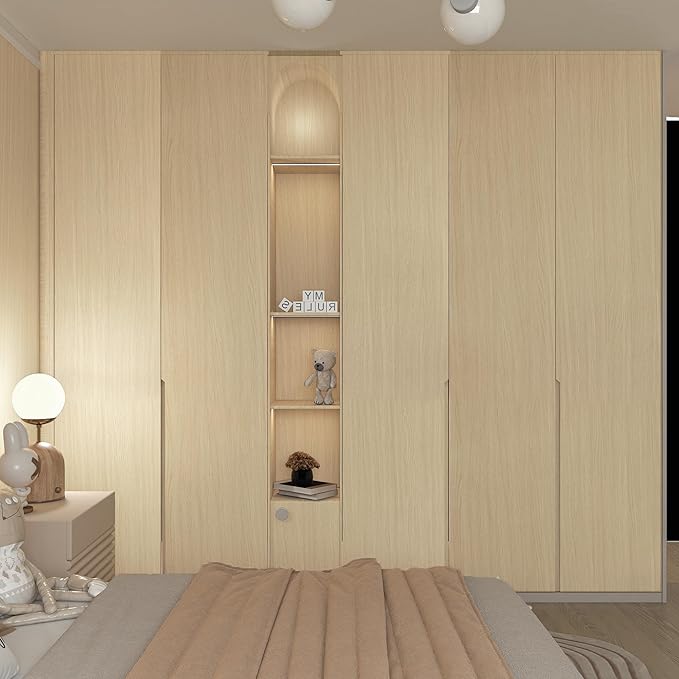 BOMENG White Oak Wood Wallpaper Light Oak Contact Paper Peel and Stick