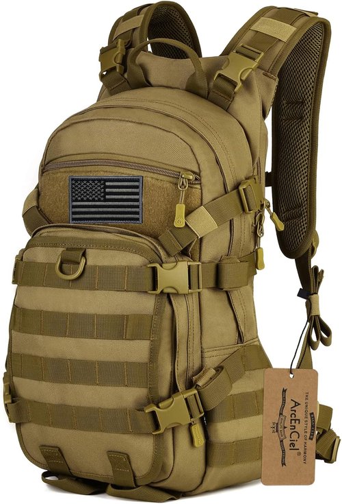 25L Tactical Motorcycle Backpack with Molle System & Helmet Holder - ArcEnCiel