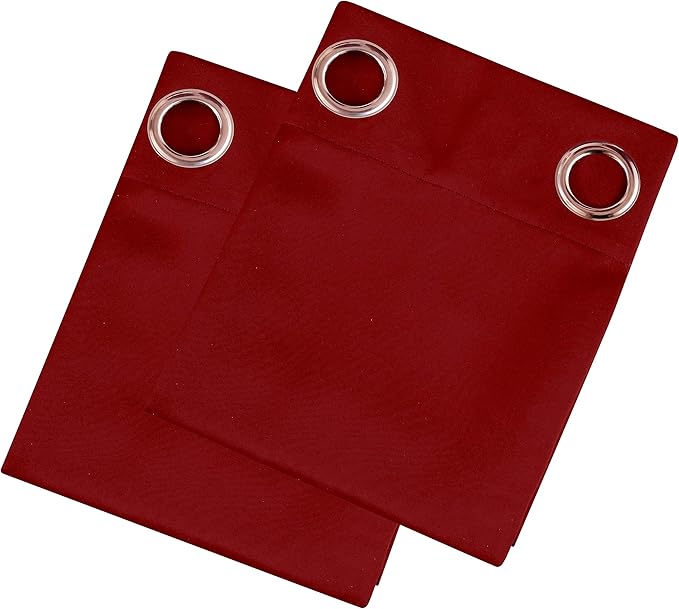 LEMOMO Dark Red Thermal Blackout Curtains/52 x 95 Inch/Set of 2 Panels Room
