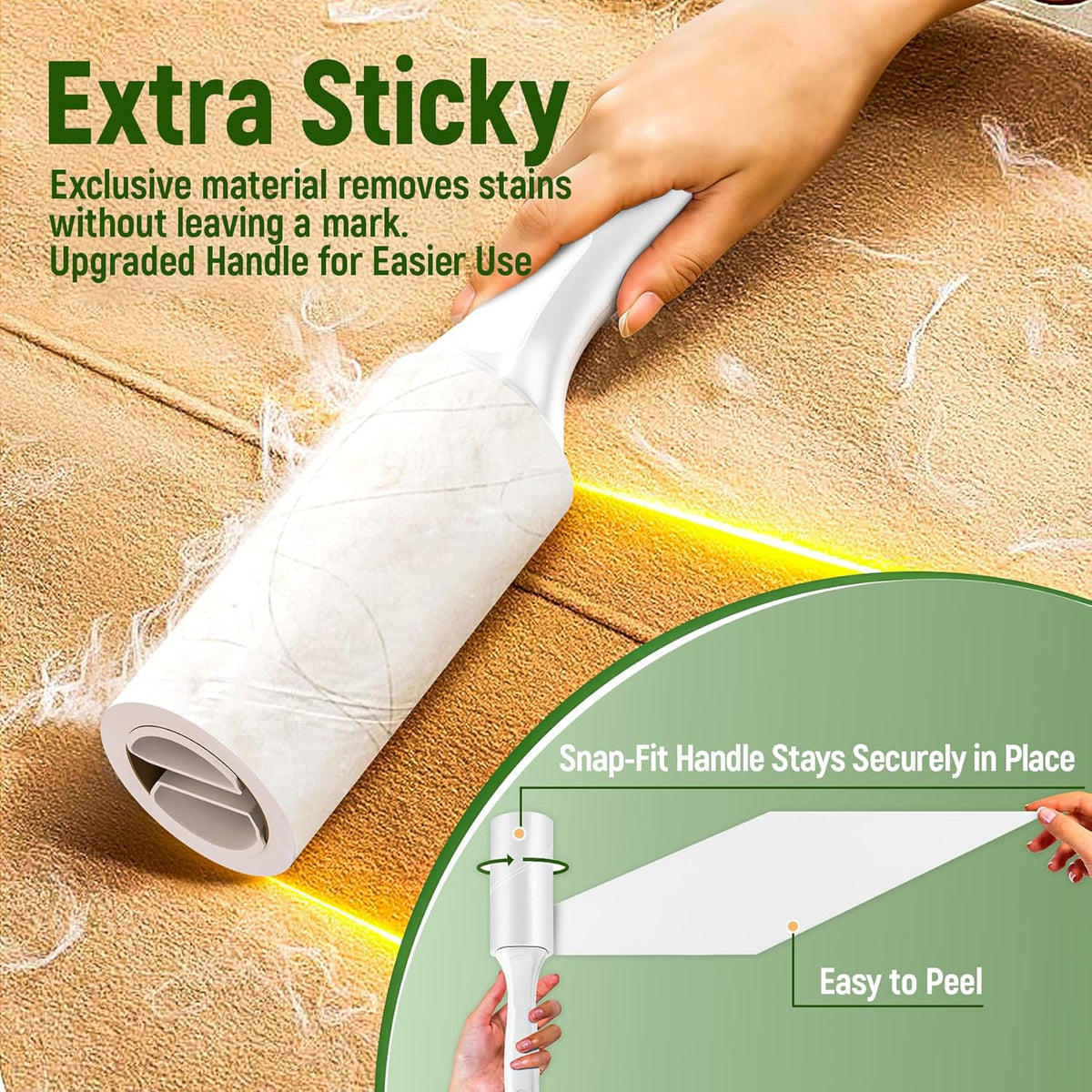 Lint Roller for Pet Hair Extra Sticky, 800 Sheets with 4 Durable Handles and Strong Paper Refills, Pet Hair Roller for Dogs and Cats, Lint Remover for Clothes, Carpet, and Furniture