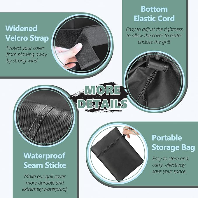 Grill Cover 52 Inch - 600D BBQ Cover for Weber Spirit 300 & Spirit 400 Series Grills - Outdoor Barbecue Covers Waterproof Heavy Duty for Weber Spirit E310, E315, E325, E330, E-425 and E-435