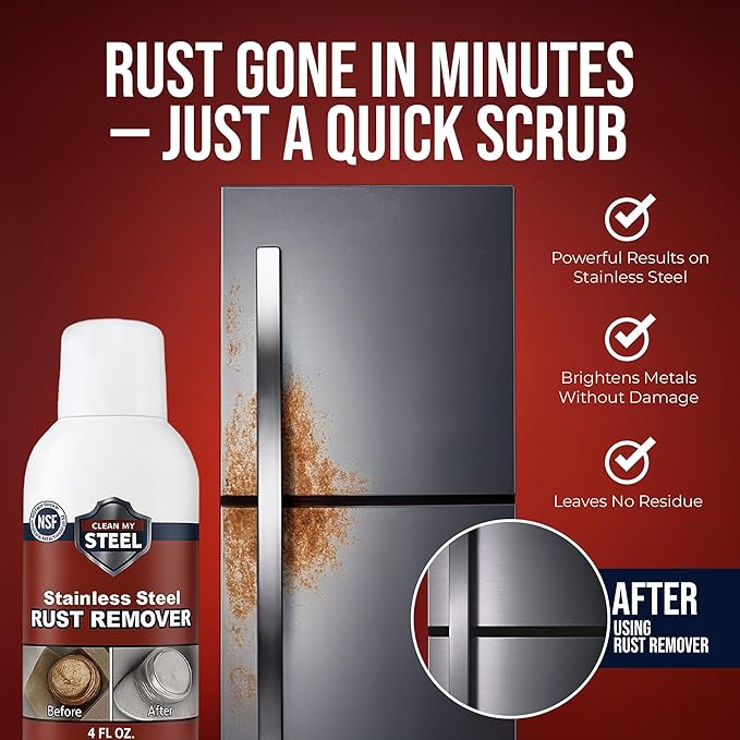 Non-Toxic Stainless Steel Rust Remover & Stain Cleaner - NSF Approved - 4oz
