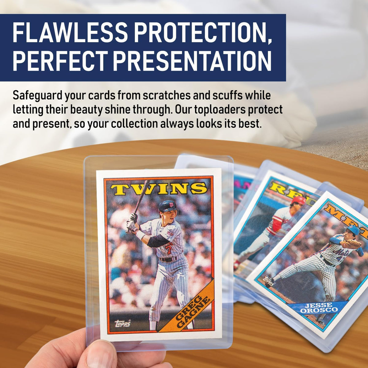 Premium Seamless 20PT Top Loaders - 360PT Thick Card Holders for Trading Cards | Hard Plastic Sleeves