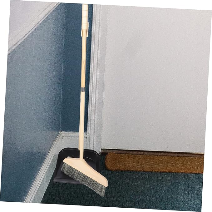 1Set Broom and Dustpan with Long Handle Durable Household Cleaning Tool for Home Office Kitchen Easy to Use Dustpan and Brush for Efficient Garbage Collection
