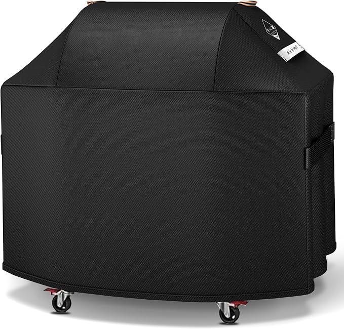 [Upgraded 1000D Heavy Duty Fabric] 63 inch Grill Cover for Weber Genesis 300 Series or II 300 Series and New 2022 Genesis 300,Waterproof 3 Burner Grill Cover,Rip-Proof BBQ Cover,Compared to Weber 7757
