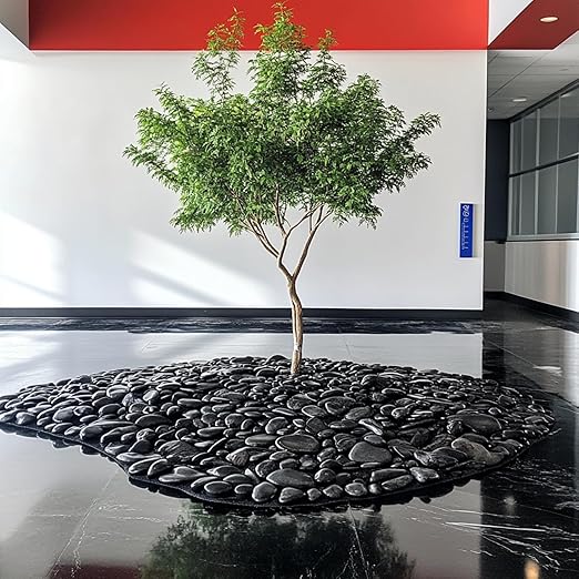 20 lbs Black River Rocks - Large Polished Black Pebbles for Plants & Garden Decorative Stones，2-3" Polished Pebbles for Landscaping, Fish Tanks, Flower Pots, Water Fountains