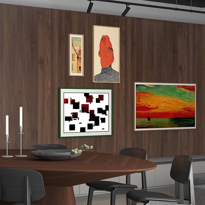 BOMENG Large Walnut Wood Wallpaper Peel and Stick Matte 48"x354" Dark Brown