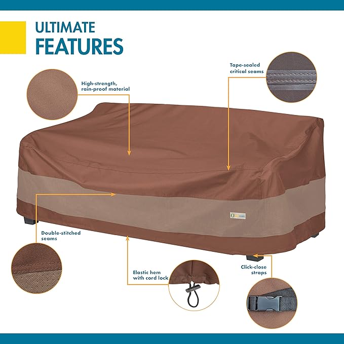 DUCKCOVERS Ultimate Waterproof 104 Inch Patio Sofa Cover, Patio Furniture Covers