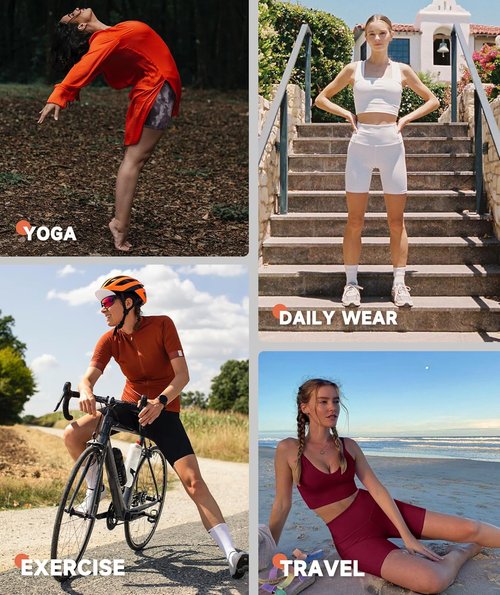 GAYHAY Biker Shorts for Women - High Waisted Black Spandex with Pockets for Yoga & Workout