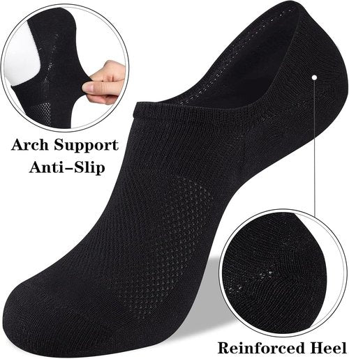 Heatuff No Show Socks - Women's Cotton Low Cut Non-Slip Casual Boat Liner Socks | 6-9 Pairs