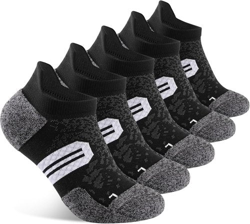 BUDERMMY Women's Ankle Compression Socks - Arch Support & Cushion for Running | 5 Pairs