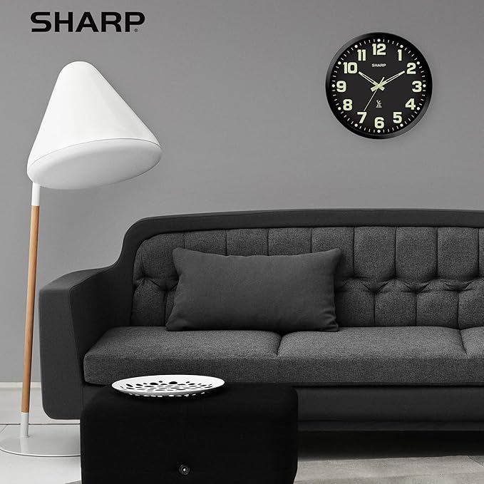 Sharp Glow in the Dark Atomic Analog Wall Clock