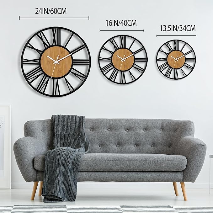 1st owned Wall Clocks for Living Room Decor, Round Silent Non Ticking, Modern