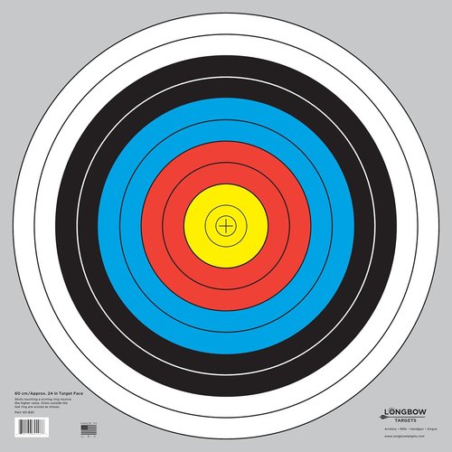 60 cm Bullseye Longbow Targets for Archery & Shooting - Available in 4, 10, 25, & 100 Packs