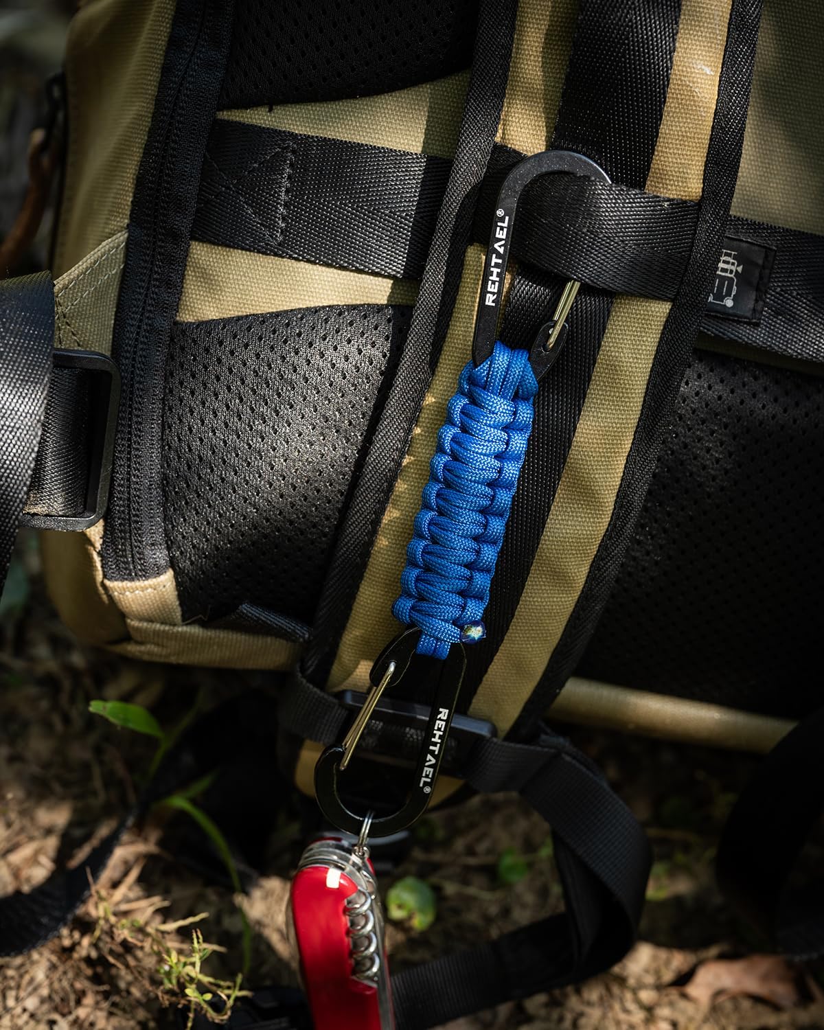 Paracord Braided Keychain Lanyard - Durable Carabiner Strap with 2 Clips for Water Bottles & Backpacks