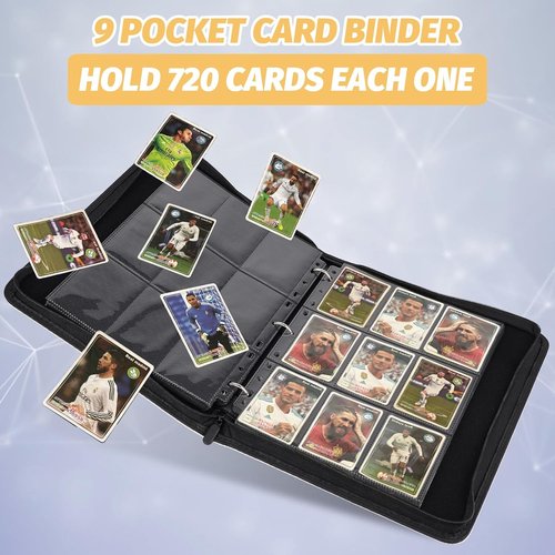 GERMUN 9 Pocket Card Binder - Premium Zip Trading Card Album for MTG, TCG & Sports Cards | 720 Double-Sided Pockets (White)