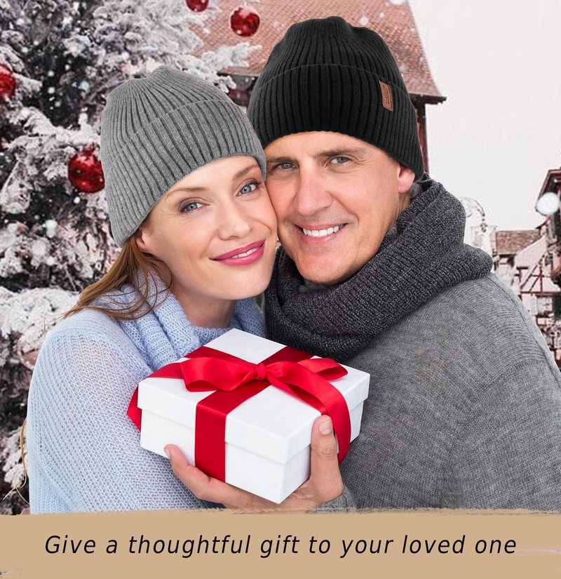 Wmcaps Beanie Winter Hats for Men Women, Fleece Lined Beanie Warm Winter Beanie Unisex Fashion Knit Cuffed Cap (Red)