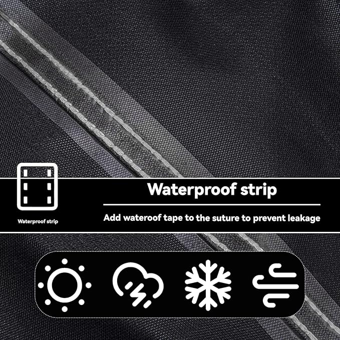 Outdoor Dining Cart Cover - Heavy Duty Waterproof Cover for Royal Gourmet Cart, Flattop Worktable, Propane Tank - Black, Polyester