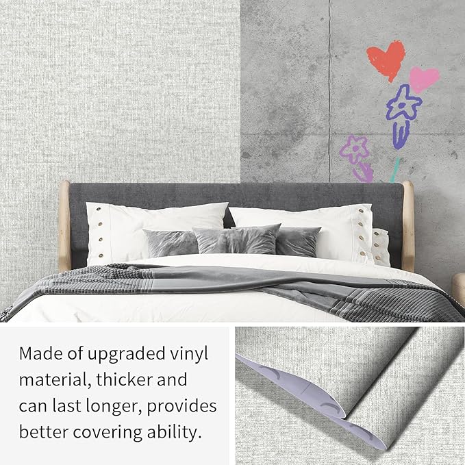Grasscloth Peel and Stick Wallpaper, Waterproof Self Adhesive Removable Vinyl