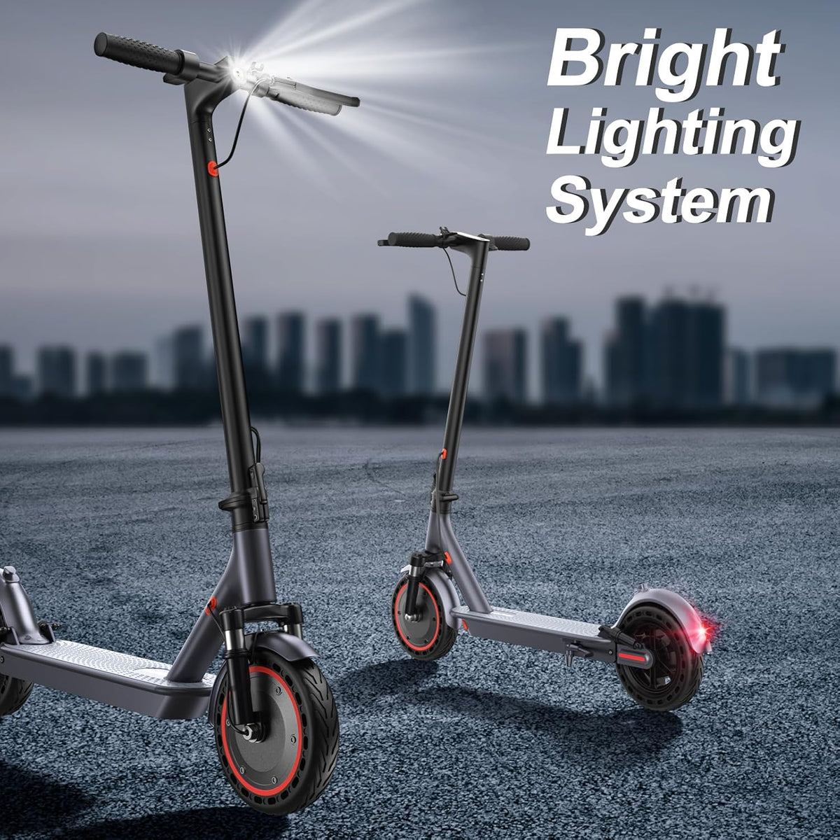 VOLPAM Electric Scooter for Adults - 500W Motor, 23 Miles Range, 19 MPH Speed | 10" Foldable Design