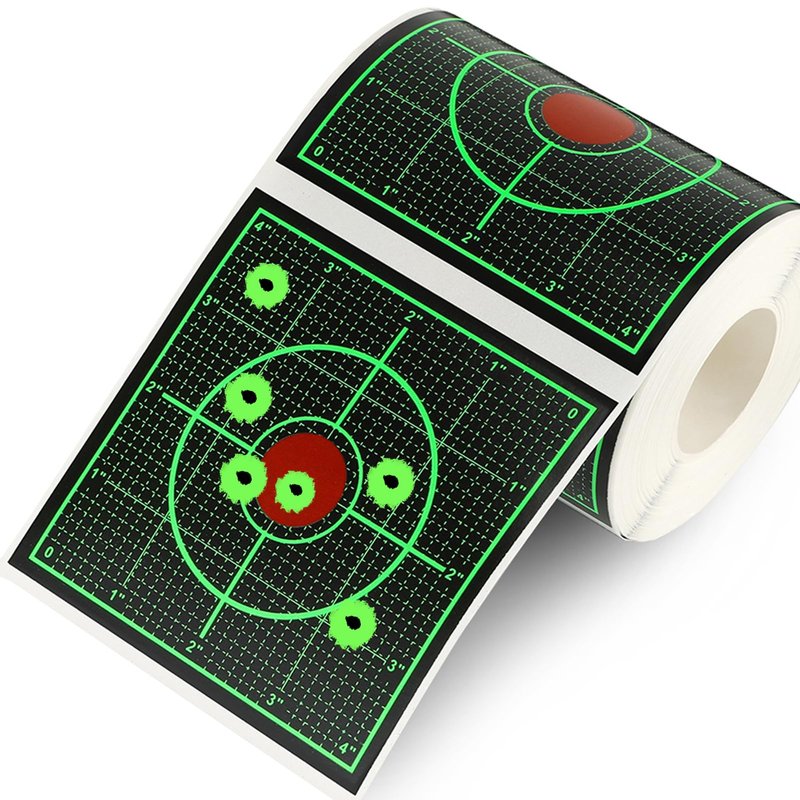 GearOZ Green Sight in Splatter Target Stickers 4" Reactive Paper Targets with Precision Location, 200PCS Adhesive Shooting Target, Dark Grid Bottom Line Calibration for BB Gun/Pellet Gun/Airsoft