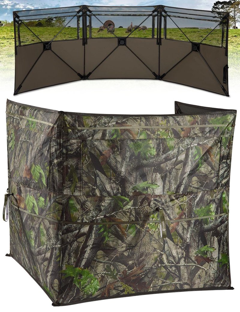 TIDEWE Hunting Blind for Turkey, 3-Panel Blind See Through with Carrying Bag, Silent & Covert Pop Up Ground Blind for 1-2 Person Lightweight Hunting, Next Camo G2 Green, Standard Height (34 in)